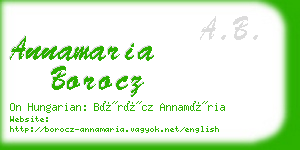 annamaria borocz business card