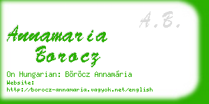 annamaria borocz business card